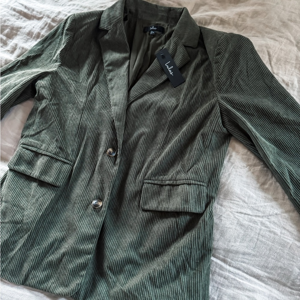 NWT Lulu's Olive Corduroy Blazer, Size Small